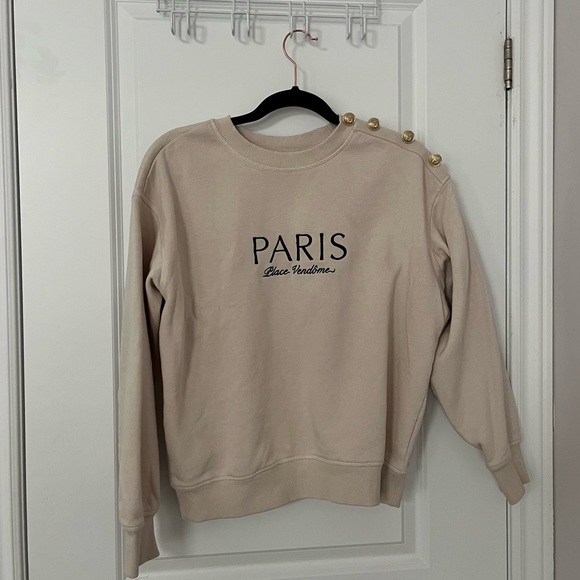 H&M cream Paris crewneck - Picture 2 of 4